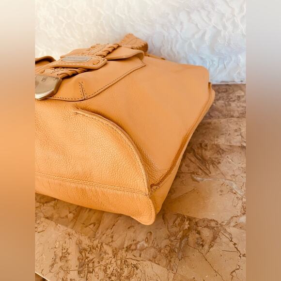 MICHAEL KORS caramel leather whipstitch shoulder bag tote - Picture 8 of 10